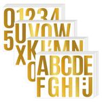 440 Pcs 40 Sheets 4 Inch Large Letter Stickers Bulletin Board Letters Mailbox Numbers Stickers for Mailbox, Signs, Window, Cars, Trucks, Home, Classroom, Business, Address Number (4 Inch, Gold)