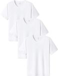 LAPASA 3 Pack Men's Undershirts Premium Stretch Cotton Underwear Shirts Soft Short Sleeve M06 White (v-Neck) XL