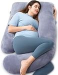 momcozy Pregnancy Pillows for Sleeping, U Shaped Full Body Maternity Pillow with Removable Cover - Support for Back, Legs, Belly, HIPS for Pregnant Women, 57 Inch Pregnancy Pillow for Women, Grey