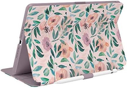 Speck Products Balance Folio Print iPad (2019/2020) Case and Stand, Watercolor Roses/Washed Lilac