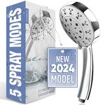 DIY Doctor Universal Shower Head - High Power Shower Head - High Pressure Shower Heads - 5 Adjustable Spray Modes - Packaging May Vary