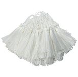 Makhry 100pcs 13cm/5 Inch Silky Floss Bookmark Tassels with 2-Inch Cord Loop and Small Chinese Knot fo (White)