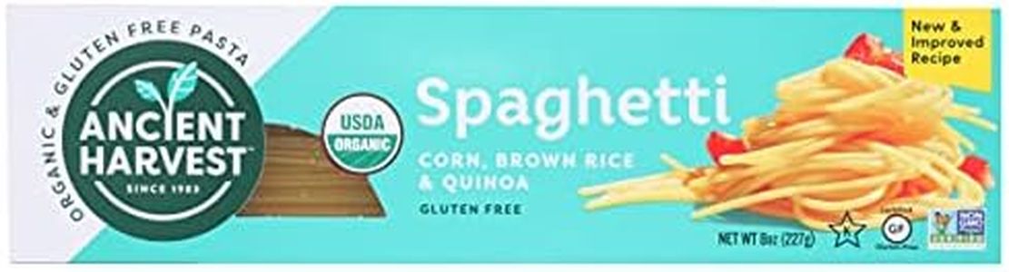 Ancient Harvest Organic Gluten-Free Corn and Quinoa Supergrain Spaghetti Pasta, 8 oz. Box (Pack of 12), Plant-Based Pasta with the Same Great Taste and Texture of Traditional Pasta