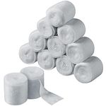 12 Rolls Cast Padding Individual Pack Soft Cotton Undercast Padding Wrap Use with Plaster Cloth Gauze Bandage for Halloween Wrap Bandage Art, Body Casts, Mask Making, Craft (2 Inch x 8.8 ft)