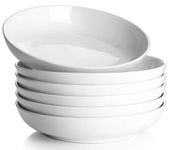 Y YHY 8.5''Pasta Bowl, Porcelain Salad Bowl, Large Ceramic White Soup Bowl Set, Serving Plates for Salad Pasta Soup Fruit, Microwave Dishwasher Safe, 30 oz/880 ml, Set of 6