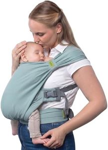 Boba Pre-Wrapped Baby Wrap Carrier with Buckle, Easy Adjust Soft Infant Baby Carrier Hybrid for Boy or Girls, Baby Sling for Newborn up to 35 lbs (Sea Mist)