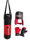 SKMT Kids Boxing Set - Boxing Kit for Kids (2-8 Years) (Black RED)