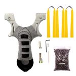 Marksman® Durable Steel Slingshot Alloy Toy for Eye and Attention Training Entertainment Competition Outdoor Games and Fishing Gulel Catapult with Best Latex Bands (Comfortable Grip Catapult)