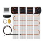 Tacsal 20 Sqft Electric Heated Floor Mat Kit, 150W Floor Heating Mat with Programmable Digital Thermostat, Includes Installation Monitor, Heated Floor Mats for Bathroom, Underfloor Heating