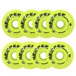 Labeda Roller Hockey Wheels Gripper Crossover Medium 80A Yellow 76mm 80mm Hilo, Yellow