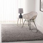 Carpetify Shaggy Carpet Plain Fur Rectangular Rugs For Bedroom Living Room Kids Room 4X6 Feet Soft Microfiber 2 Inch Height Silver Color