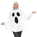 Spooktacular Creations Women White Ghost Costume, Poncho Costumes for Women, Adult Halloween Costumes Role Play