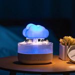 QIWA Rain Cloud Humidifier with 7 Color LED Night Light | Realistic Rain Sound Simulator | Auto Shut-off | 200ml Water Tank for Babies, Bedroom, Office & Gift Home Decor Essential Oil Diffuser