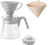 Hario VCSD-02PGR V60 Coffee Server 02 Set, Pale Gray, For 1-4 Cups, Coffee Drip, Made in Japan