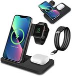 Wireless Charger 3 in 1 Wireless Charging Station Compatible with Apple Watch/iPhone/Air pods,iPhone 14 13 12 11 15(Pro,Pro Max)/XS/XR/X/14 15 Plus, iWatch 9/8/7/6/SE/5/4/3/2, AirPod3/2/Pro