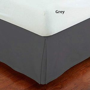 Fancy Collection Easy Care Bed Skirt Microfiber Drop Bed Skirt Solid New (Charcoal/Dark Grey, Twin)