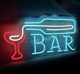 THE PARTY PLANET Bar Beer Neon, Wine Bottle Sign, Led Light Signs For Home Bar Drink Club Pub Business Signage, Party Room Wall Decorations,Personalized Gift (10 X 18 Inches)