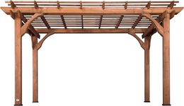 Backyard Discovery Wooden Pergola | Shelter for Patio, Veranda, Outdoor Garden Shade, Heavy Duty Metal Frame, Galvanized Steel Hardware, Waterproof, 100% Cedar Wood | 14ft x 10ft (4.3m x 3m)