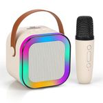 Wembley Karaoke Machine for Kids Adults, Mini Portable Blue-Tooth Karaoke Speaker with Wireless Microphone and Dynamic Lights Birthday Gift Home KTV Outdoor Travel