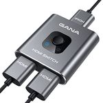 GANA HDMI Splitter, 4K HDMI Switch 2 in 1 Out or 1 in 2 Out, Aluminum HDMI Switcher for TV/PC/Laptop/DVD/PS4/PS3/Xbox 360/Xbox One/TV Stick/Gaming box/Blu-Ray-Player/Projector (HDMI CABLE NOT INCLUDE)