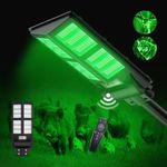Hog Hunting Light - Green Solar Lights Outdoor Hunting for Hogs, 1000W Solar Deer Feeder Lights Solar Green Light for Hunting Hogs, Motion Activated Green Hog Lights with Remote for Night Hunting