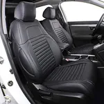 EKR CRV Seat Covers Custom Fit for Honda CRV 2015 2016 Full Set Car Seat Cover for SUV, Leather Truck Seat Protectors,Faux Leather(Black)