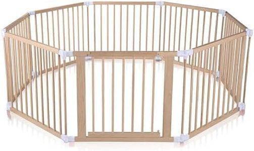 Baby Vivo XXL Laufgitter Laufstall Baby Absperrgitter Krabbelgitter Schutzgitter für Kinder aus Holz mit Tür - individuell verstellbar - 8 Elemente PREMIUM Weiß