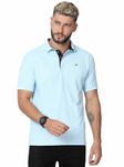 STELLERS Men's Premium Polo T-Shirt Wrinkle Free Soft and Feather Light Regular Fit Ice Blue Large