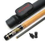 CUPPA Technology Pool Cue with Low Deflection Carbon Fiber Shaft,Black Pool Cue Case Set (TY1CU, 12.5mm)