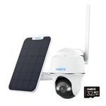 Reolink 4G LTE Security Camera Outdoor Wireless, 2K+ 5MP PTZ No WiFi Security Camera, 360° Pan-Tilt Go PT Plus+Solar Panel+32GB SD Card, Colour Night Vision, Smart Detection, 2-Way Audio