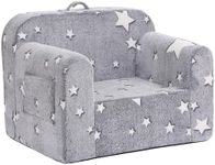 Givjoy Toddler Chair Plush Kids Couch, Comfy Glow in The Dark Armchair with Removable and Washable Cover Carrying Handle Kids Sofa, Convertible Reading Chair Toddler Couch for Girls and Boys
