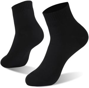 RANDY SUN Performance Athletic Socks, Men Women Antiskid Ankle High Waterproof Fishing Hiking Jogging Running Golf Camping Cycling Ankle Sock XS，Black