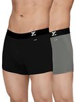 XYXX Cotton Regular Solid (Pack of 2) (Aero Trunks for Men Combo_Black + Frost Grey_M)