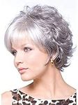 Royalfirst Wigs for Women Short Wig Silver Gray Hair Wigs Party Cosplay Wig with Wig Cap