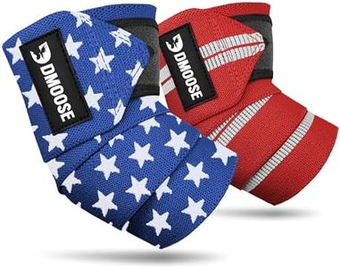 DMoose Fitness Elbow Wraps for Weightlifting, Bench Press, Cross Training & Powerlifting for Men and Women - 40" Nylon (Pair) Elbow Straps - Increases Stability of Joints and Support Injury Recovery