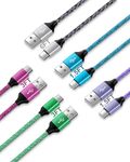 USB C Charger Cable 5Pack(1.5/1.5/3/3/6FT) Braided USB to Type C Chord Fast Charging Cord Android Phone USBC Wire for Samsung Galaxy A55 A14 A03s S24 S23 S22 S10 S9 S8 Plus Note10/9/8, Apple 16 Pro 15