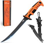 KastKing Ultimate Angler 9" Fillet Knife, Razor Sharp Corrosion-resistant Vanadium Stainless Steel Blade, Fishing Knife Includes Sheath with Sharpener & Line Cutter, EnduraGrip Ergonomic Handle