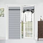 Muamar French Door Curtains, Privacy Door Window Curtains, 30 X 80 Inch Blackout French Door Shades for Glass Door, Thermal Insulated Tie Up Shades Door Window Coverings, 1 Panel, Grey