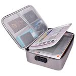 MHR Document Organizer Bag Multilayer Travel File Organiser Document Storage Bag with Lock Waterproof File Folders Bag for Certificates & Document Safe Pouch Bag for Home Office Travel (Grey)