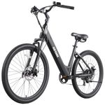 Gotrax Dolphin 26" Electric Bike, Max Range 30Miles(Pedal-assist1)&20Mph Power by Peak 500W, 5 Pedal-Assist Levels&Front Suspension, 7-Speed&Boost Mode, E-Bike for Adult Leisure Riding/Commuting Black