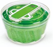 Zyliss Swift Dry Salad Spinner Large - Plastic Lettuce Colander and Spinner - Vegetable and Fruit Washer and Dryer - Dishwasher Safe Produce Tosser and Salad Spinner - Green, Large