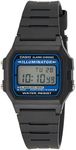 CASIO F105W-1AUZ Unisex Black Digital Watch with Black Band