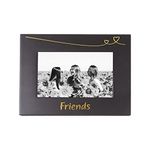 Happy Homewares Cute and Modern Friends 4" x 6" Black Picture Frame with Eye Catching Gold Foil Decoration | For Table or Wall Hanging | Lovely Gift for Special Friend