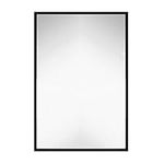 Hamilton Hills Clean Large Modern Black Frame Wall Mirror | Contemporary Premium Silver Backed Floating Glass Panel | Vanity, Bedroom, or Bathroom | Mirrored Rectangle Hangs Horizontal or Vertical