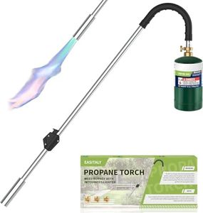 Weed Torch Propane Burner,120,000BTU Blow Torch,35" Long Arm Flame Thrower,Weed Burner with Self Igniting and Rubber Handle for Outside Weeding,Roofing,Charcoal Starter(Fuel Not Included)