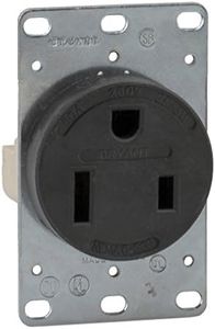 Bryant Electric 9650FR 50 Amp 250V NEMA 6-50R Flush Straight Blade Receptacle, Black