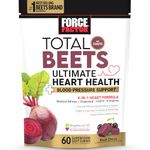 Force Factor Total Beets Ultimate Heart Health Blood Pressure Support Chews with CoQ10, Beet Root Powder, Grape Seed Extract, Blood Pressure Supplement for Circulation & Blood Flow, 60 Soft Chews