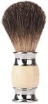 CSB Black Badger Handmade Shaving Brush with Imitation Ivory Resin Handle - Shaving Brushes for Men (White)