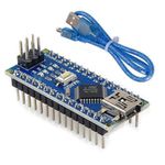 Robotbanao Nano V3 Board compatible, Nano v3 Board with Soldered Pins & USB Cable For Beginners or robotics starter kits compatible Arduino Nano V3 - Pack of 1