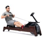 Sunny Health & Fitness Wooden Water Rowing Machine with Exclusive SunnyFit® App Enhanced Bluetooth Connectivity – SF-RW522075